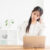 young asian businesswoman using laptop,trouble